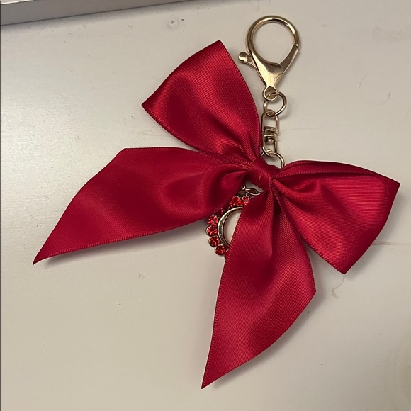 Satin Bow Purse Charm with embellished charm - Picture 2 of 2